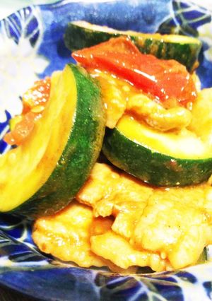 ズッキーニと豚バラのカレー炒め-レシピのメイン写真