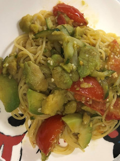 冷凍アボガドと夏野菜でパスタ-レシピのメイン写真
