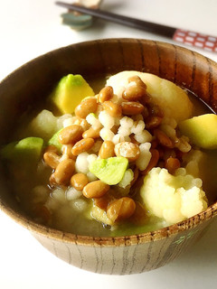 もち麦と納豆の食べる味噌汁-レシピのメイン写真