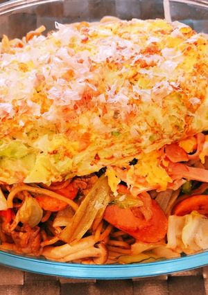 キャベツ焼きON焼きそばでヘルシーランチ-レシピのメイン写真