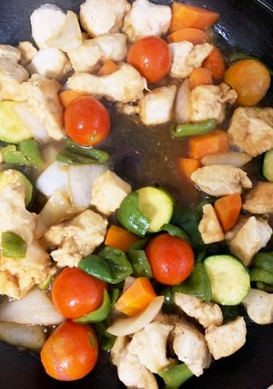 夏野菜胸肉の砂糖を使わない照り焼き-レシピのメイン写真