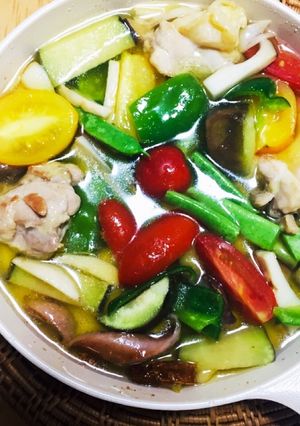 みつせ鶏と旬野菜のアヒージョ！熱美味！-レシピのメイン写真