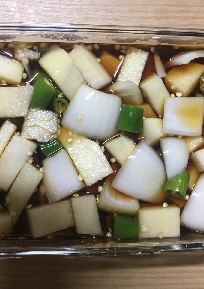 韓国風！ 大根と玉ねぎの漬物-レシピのメイン写真