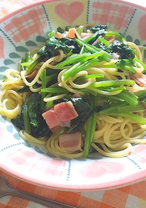 【龍愛】ベーコンとほうれん草のパスタ-レシピのメイン写真