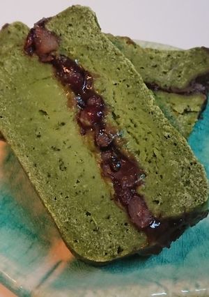 米粉で作る✨宇治抹茶と小豆のサンドケーキ-レシピのメイン写真