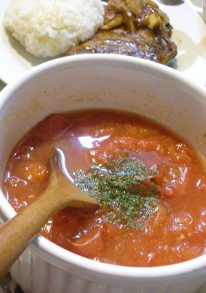 簡単！材料3つレンジで3分☆トマトスープ-レシピのメイン写真