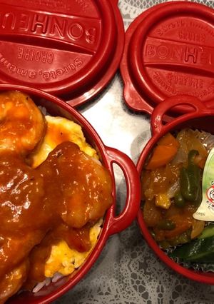 女子中学生エビチリ丼弁当20190702-レシピのメイン写真