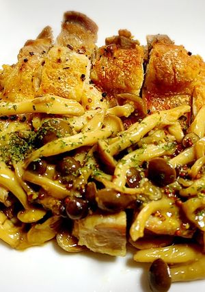 パリパリチキンのキノコソースがけ-レシピのメイン写真