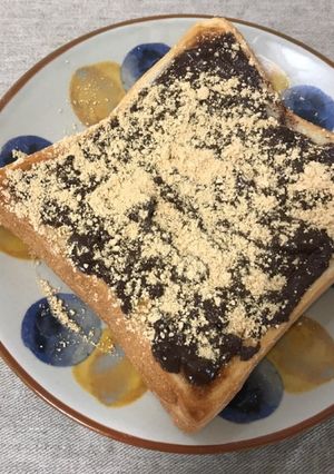 ココナッツオイルでチョコきな粉トースト-レシピのメイン写真