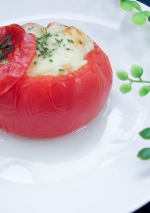 トースターだけ!夏野菜のトマトファルシ-レシピのメイン写真