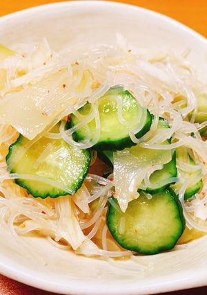 春雨と浅漬け搾菜のぽん酢和え-レシピのメイン写真