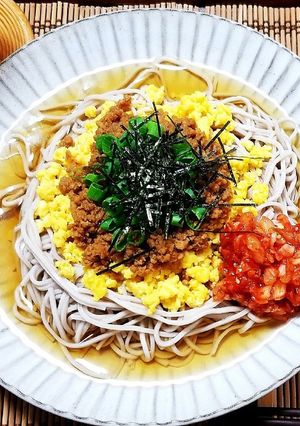 ぶっかけ　そぼろ蕎麦-レシピのメイン写真