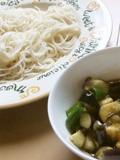 そうめんのなすとピーマンつけ麺-レシピのメイン写真