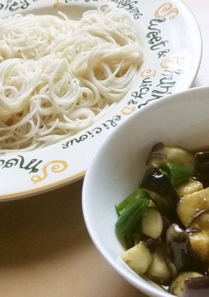 そうめんのなすとピーマンつけ麺-レシピのメイン写真
