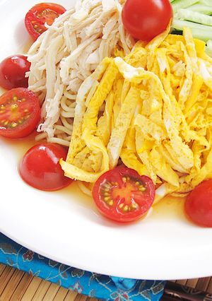 レンチンで♪サラダチキンどっさり冷し中華-レシピのメイン写真