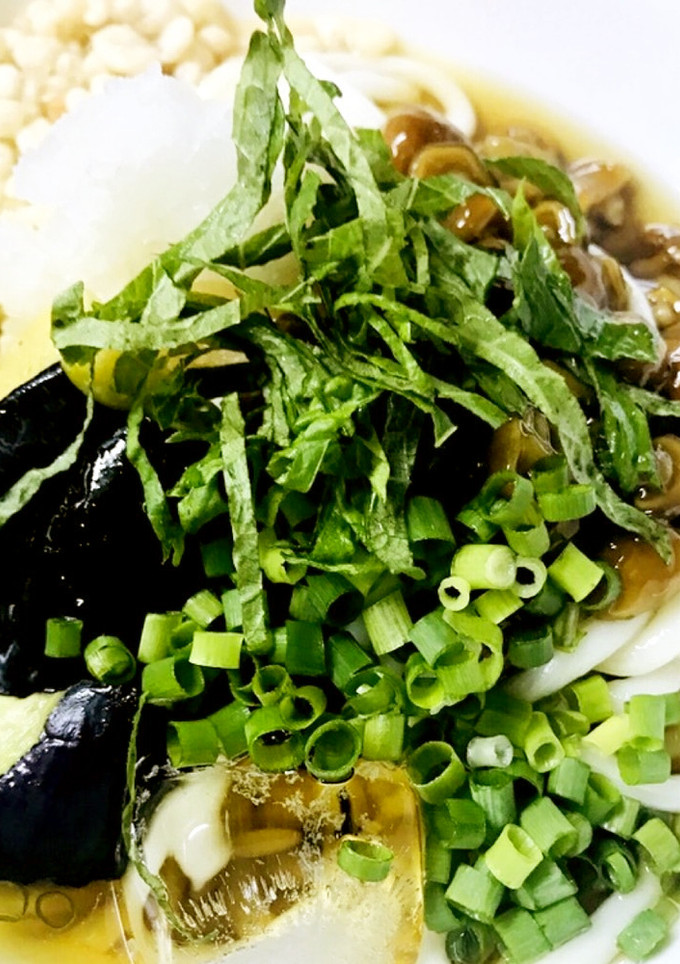 揚げなすの冷しうどん☆なめこおろしと-レシピのメイン写真