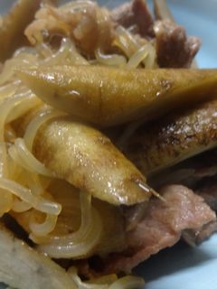 牛肉とごぼうと白滝の煮物-レシピのメイン写真