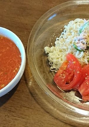 サッポロ一番塩らーめんでトマト冷製つけ麺-レシピのメイン写真