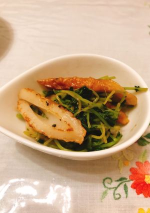 豆苗とちくわのポン酢炒め-レシピのメイン写真