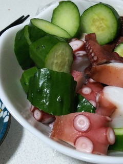 たこと胡瓜を酢味噌で食べてみた-レシピのメイン写真