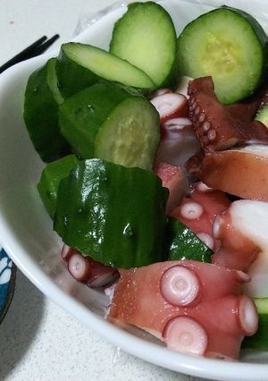 たこと胡瓜を酢味噌で食べてみた-レシピのメイン写真
