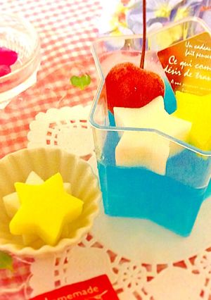 七夕ゼリー①ゼリー&お星さま寒天♪-レシピのメイン写真