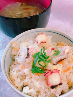 炊飯器で!簡単!少しだけ彩りup?たこ飯-レシピのメイン写真