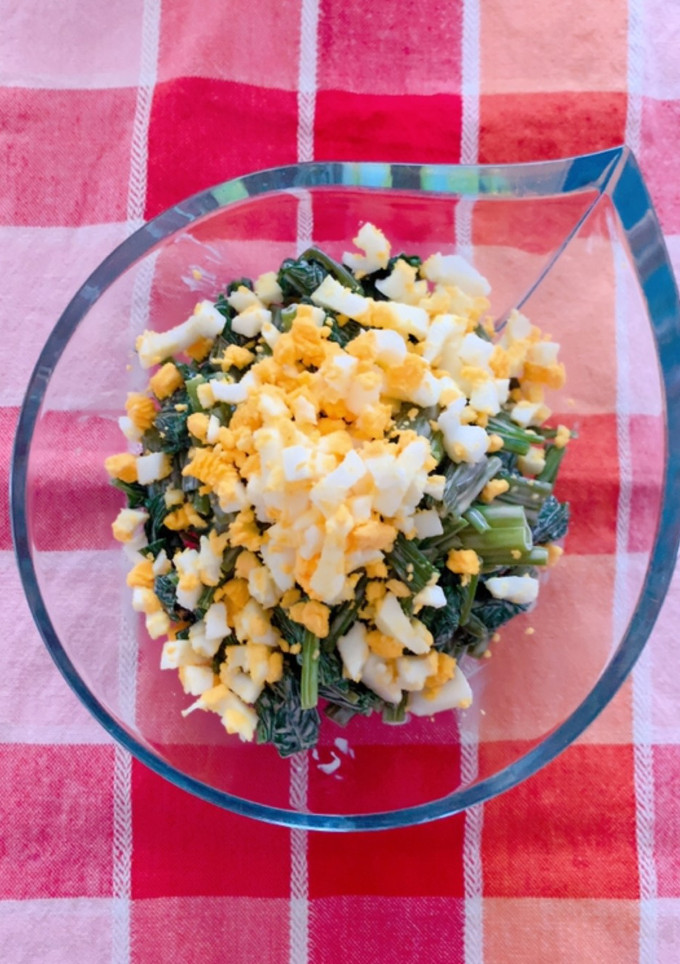 空芯菜とゆで卵の和えもの-レシピのメイン写真