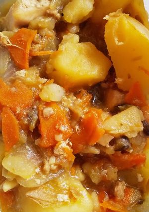 炊飯器で鳥胸肉、玉ねぎ、じゃがいも、なす-レシピのメイン写真