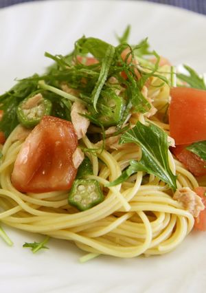 夏野菜と一緒に!冷製パスタ-レシピのメイン写真
