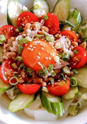 簡単♪ 納豆ツナ冷やしきしめん-レシピのメイン写真