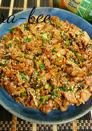 ご飯が進む♪甜麺醤でネギだく生姜焼き-レシピのメイン写真