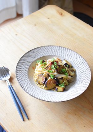 茄子とネギのパスタ〜にんにく油使用-レシピのメイン写真