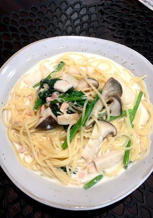 ほうれん草とエリンギのクリームパスタ-レシピのメイン写真