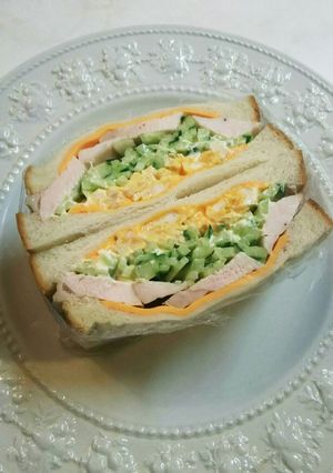 サラダチキン 玉子 胡瓜 サンドイッチ-レシピのメイン写真