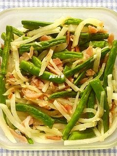 夏大根とインゲンのベーコン炒め-レシピのメイン写真