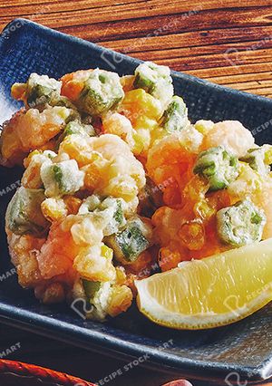 ビールに合うご飯～夏野菜のかき揚げ-レシピのメイン写真