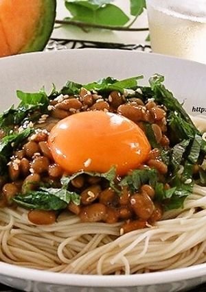 納豆と大葉の冷やし素麺-レシピのメイン写真