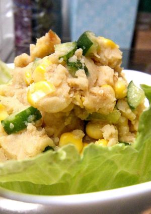 コーンマヨ・おかか醤油でポテトサラダ-レシピのメイン写真