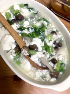 カブの葉としめじのあんかけ豆腐-レシピのメイン写真