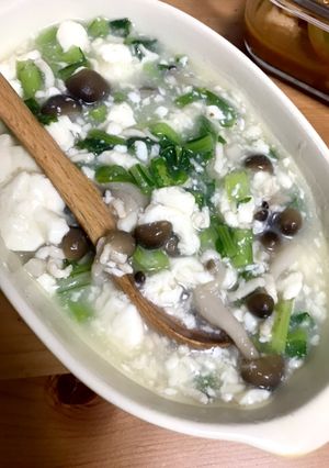 カブの葉としめじのあんかけ豆腐-レシピのメイン写真