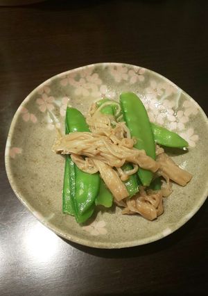 えんどうとえのきのめんつゆ炒め-レシピのメイン写真