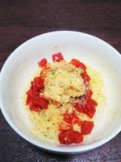 レンジで簡単!ツナ卵冷やし麺-レシピのメイン写真