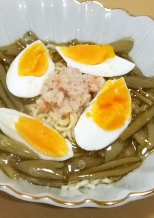 ジュンサイとカニ缶の冷やし麺-レシピのメイン写真