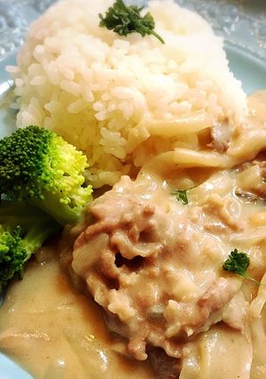 簡単☆ビーフストロガノフ（白）-レシピのメイン写真