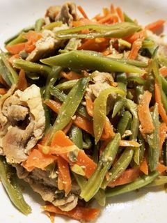 モロッコいんげんと豚肉のきんぴら風炒め-レシピのメイン写真