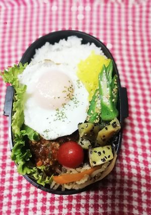 高校男子弁♡目玉焼きのせハンバーグ7/4-レシピのメイン写真