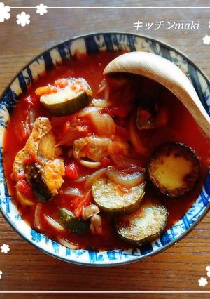 美味♡サバとズッキーニのトマト煮♪-レシピのメイン写真