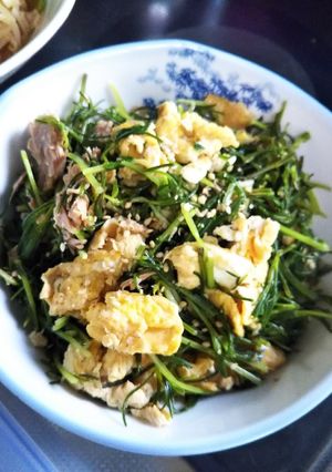 おかひじきと豆苗の卵炒め-レシピのメイン写真
