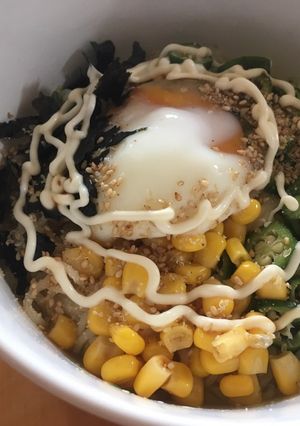温泉卵おくらコーン★冷やしラーメン-レシピのメイン写真